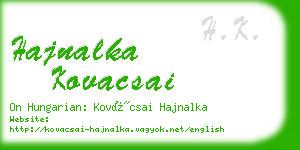 hajnalka kovacsai business card